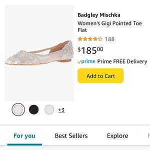 Badgley Mischka womens Gigi Ballet Flat, Ivory, 9.5 US